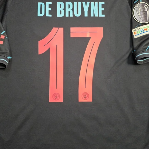 Puma Manchester City Kevin De Bruyne #17 2023/2024 Third Jersey UCL Patches XXL
